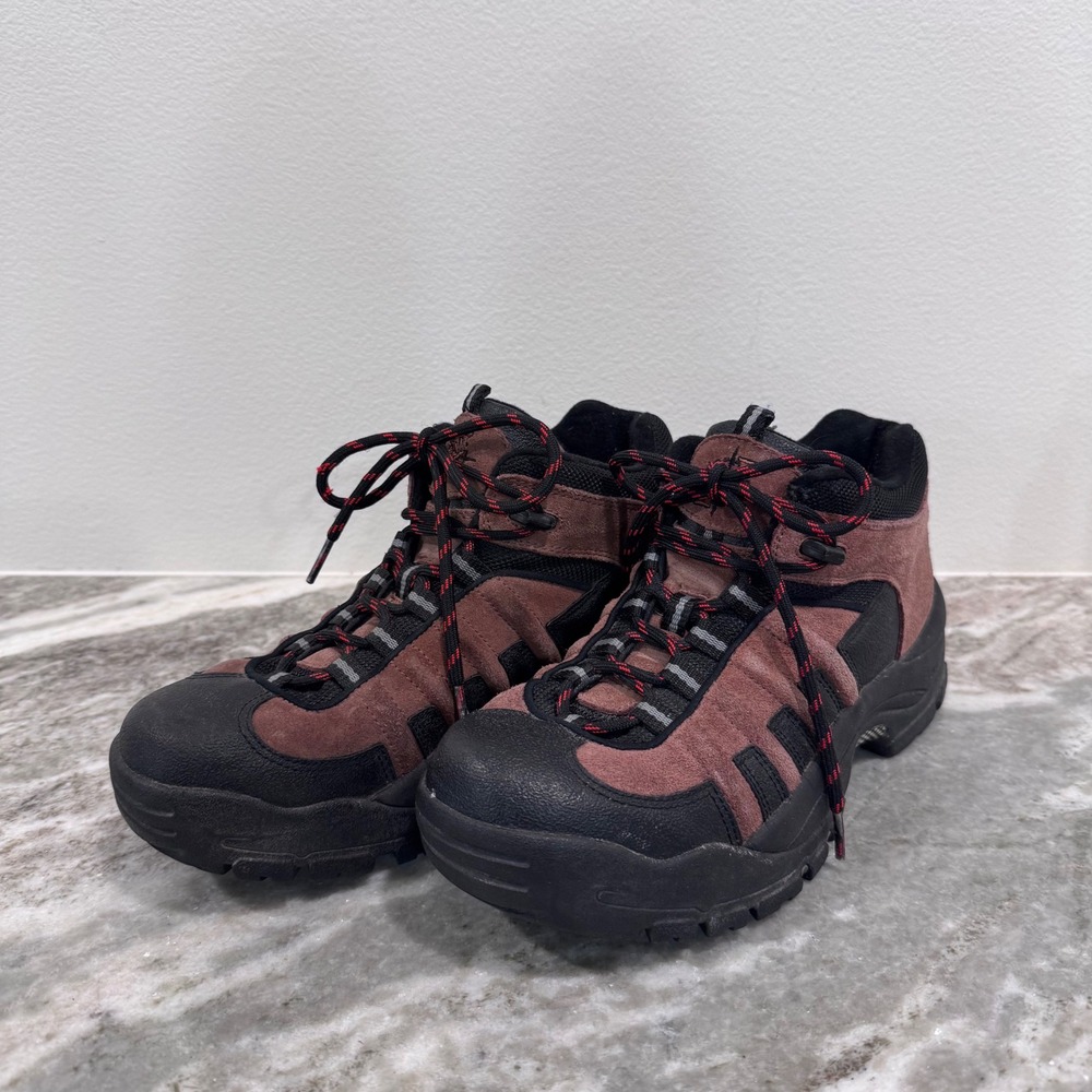 Nevados NM01713EX Hiking Boots Mens 8 Burgundy Black Suede Mid Top Trail Shoes